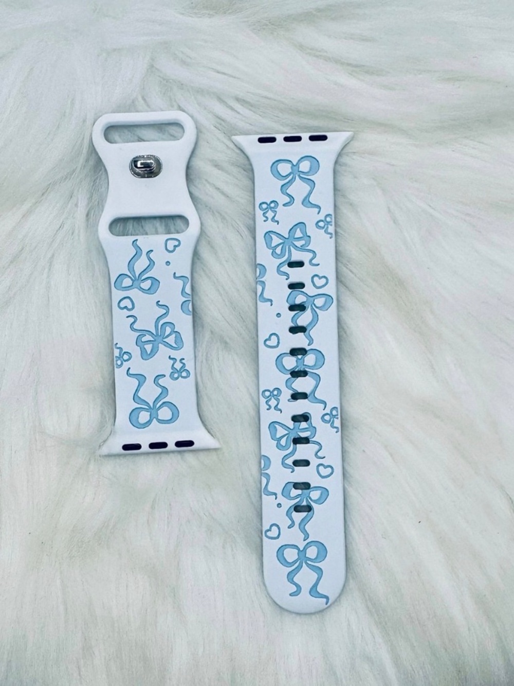 Berry Blue Bow Design Apple Watch Bands 42mm 44mm 45mm 49mm - Picture 4 of 4